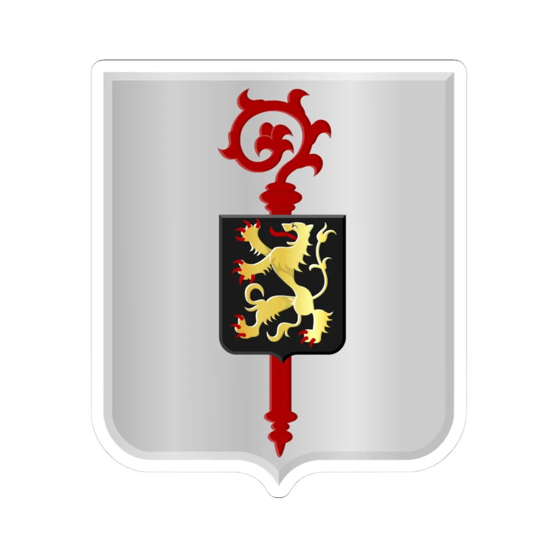 Nijvel wapen (Belgium) (Coat of Arms) STICKER Vinyl Kiss-Cut Decal 3 Inch White - The Sticker Space