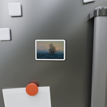 Nina', 'Pinta' and the 'Santa Maria' (Magazine Illustration) Refrigerator Magnet-The Sticker Space