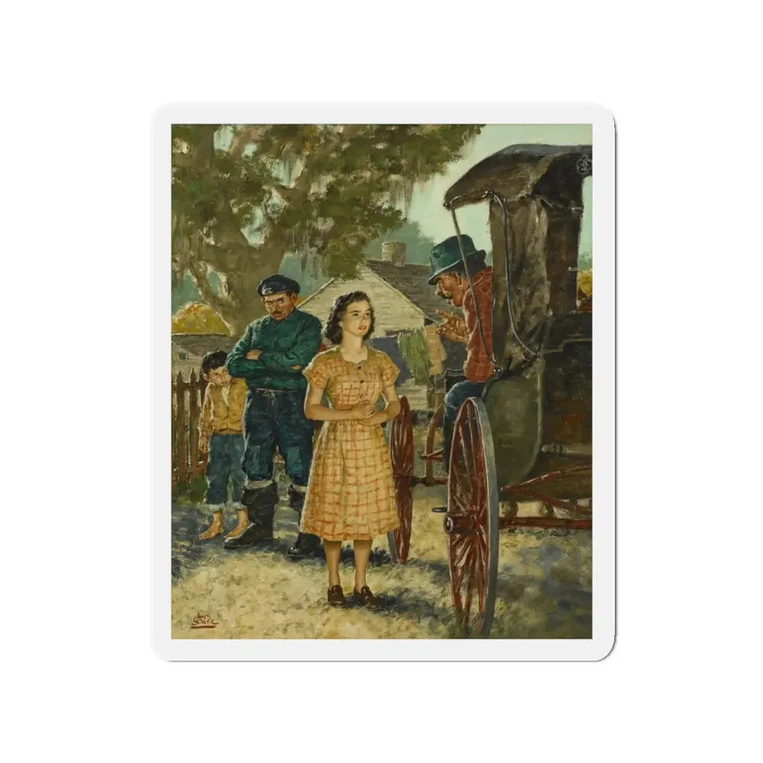 Nina's Decision, American Weekly illustration, October, 1949 (Magazine Illustration) Refrigerator Magnet - The Sticker Space