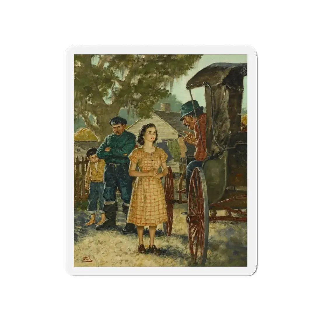 Nina's Decision, American Weekly illustration, October, 1949 (Magazine Illustration) Refrigerator Magnet - The Sticker Space