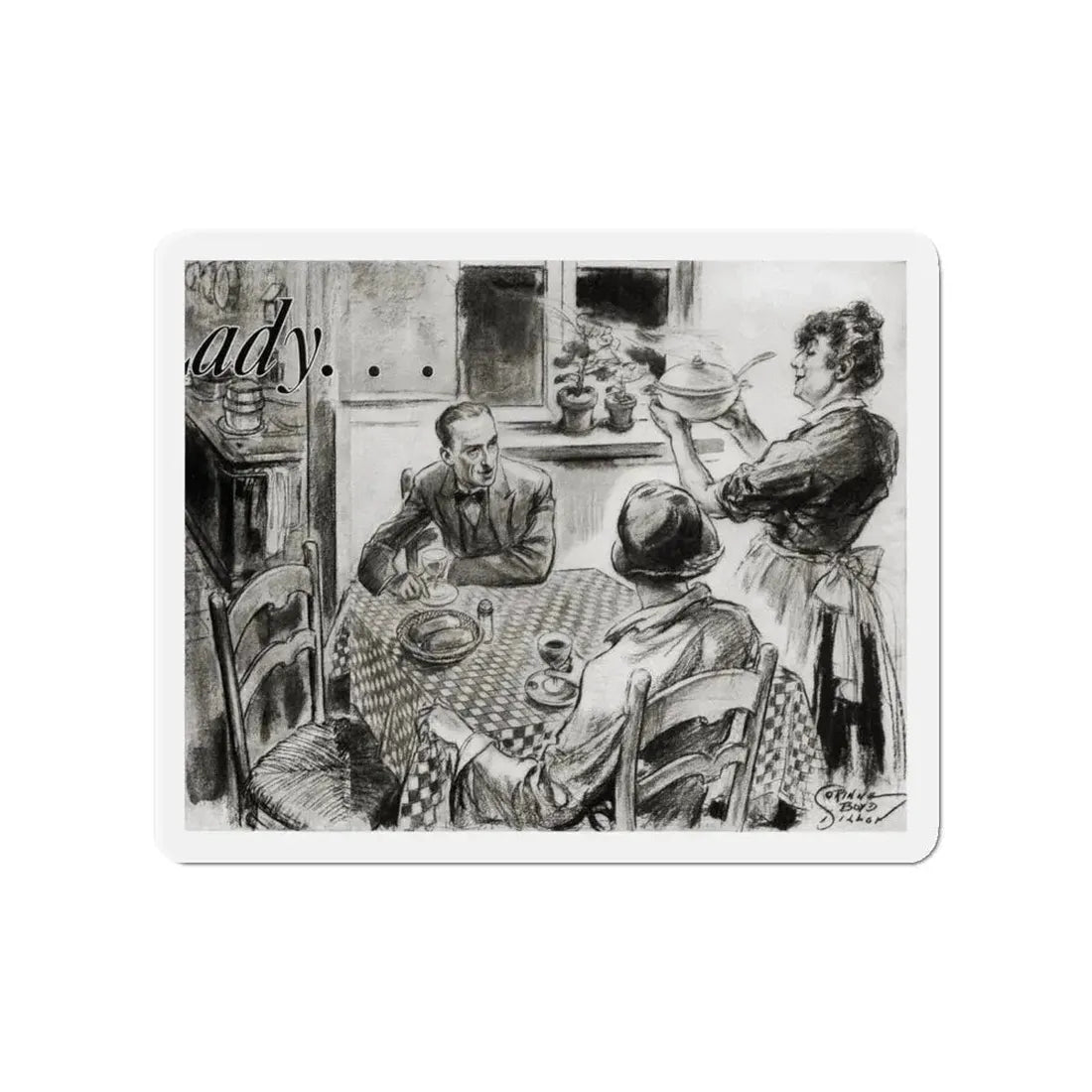 Nini Was a Lady, Cosmopolitan, January 1934 (Magazine Illustration) Refrigerator Magnet 4 Inch - The Sticker Space