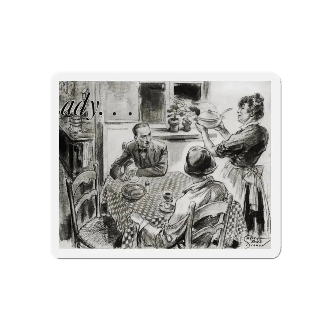 Nini Was a Lady, Cosmopolitan, January 1934 (Magazine Illustration) Refrigerator Magnet - The Sticker Space