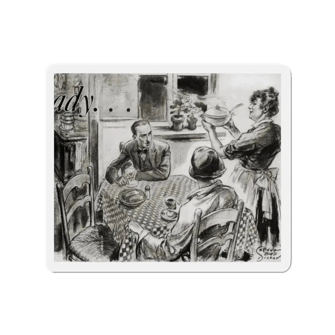 Nini Was a Lady, Cosmopolitan, January 1934 (Magazine Illustration) Refrigerator Magnet - The Sticker Space