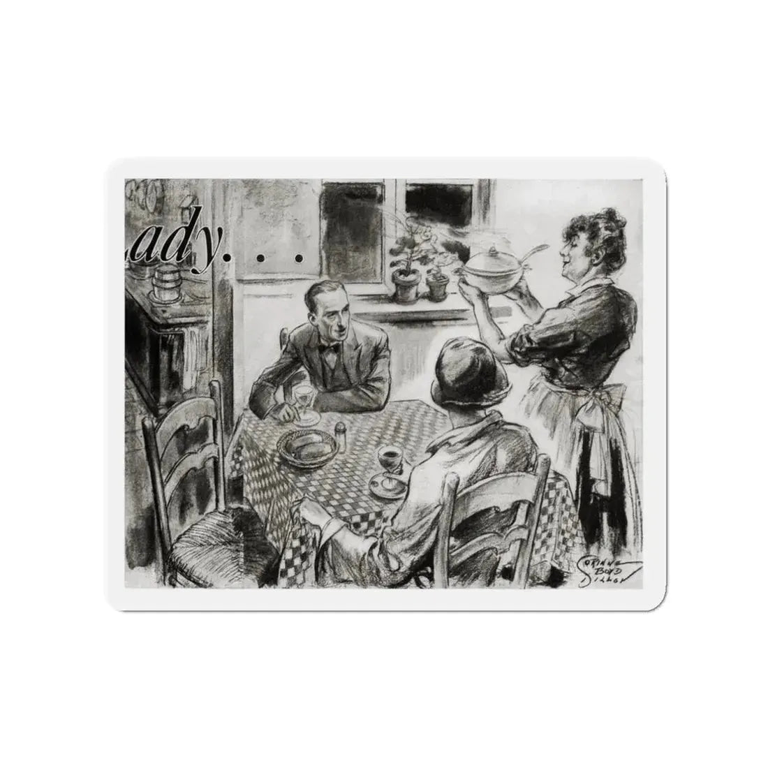 Nini Was a Lady, Cosmopolitan, January 1934 (Magazine Illustration) Refrigerator Magnet - The Sticker Space