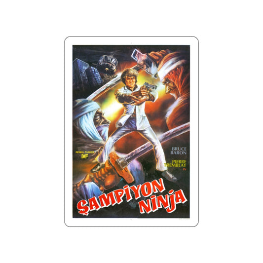 NINJA CHAMPION 1986 Movie Poster STICKER Vinyl Die-Cut Decal-White-The Sticker Space