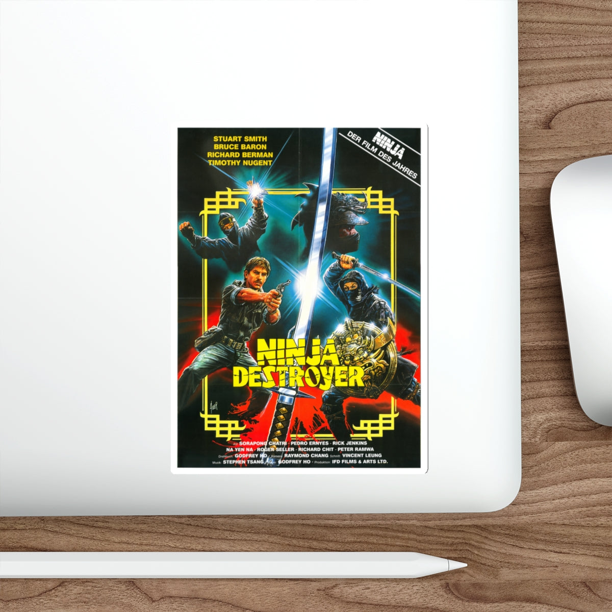 NINJA DESTROYER 1986 Movie Poster STICKER Vinyl Die-Cut Decal-The Sticker Space