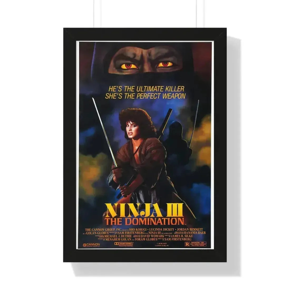 NINJA III (3) 1984 - Framed Movie Poster 16″ x 24″ Black - The Sticker Space