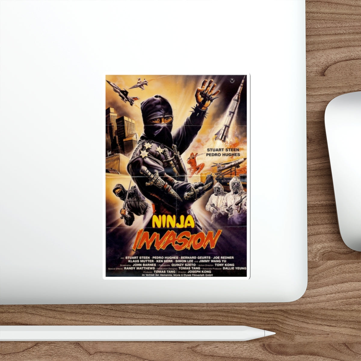 NINJA INVASION (THUNDERING NINJA) 1987 Movie Poster STICKER Vinyl Die-Cut Decal-The Sticker Space