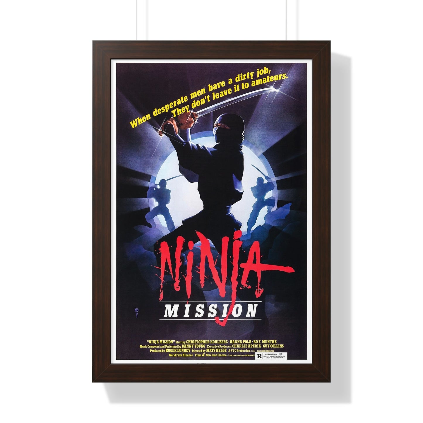 NINJA MISSION (2) 1984 - Framed Movie Poster-16″ x 24″-The Sticker Space