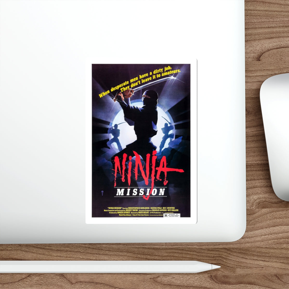 NINJA MISSION (2) 1984 Movie Poster STICKER Vinyl Die-Cut Decal-The Sticker Space