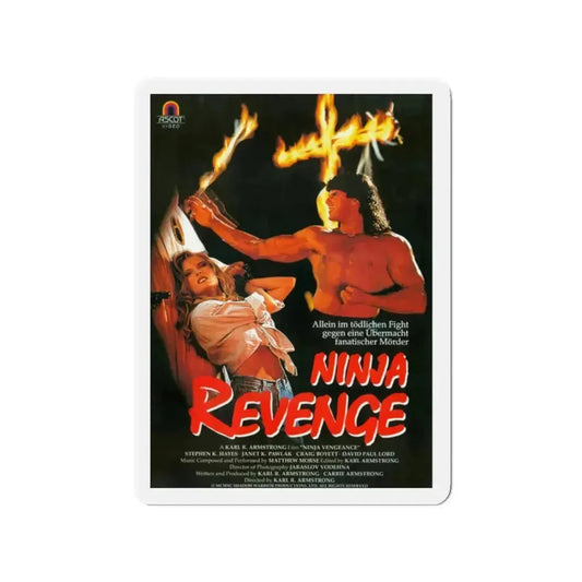 NINJA REVENGE (NINJA VENGEANCE) 1993 Movie Poster - Refrigerator Magnet 2 Inch Die-Cut - The Sticker Space
