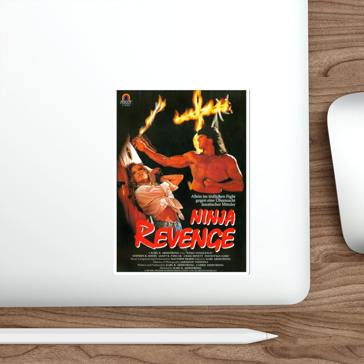 NINJA REVENGE (NINJA VENGEANCE) 1993 Movie Poster STICKER Vinyl Die-Cut Decal-The Sticker Space