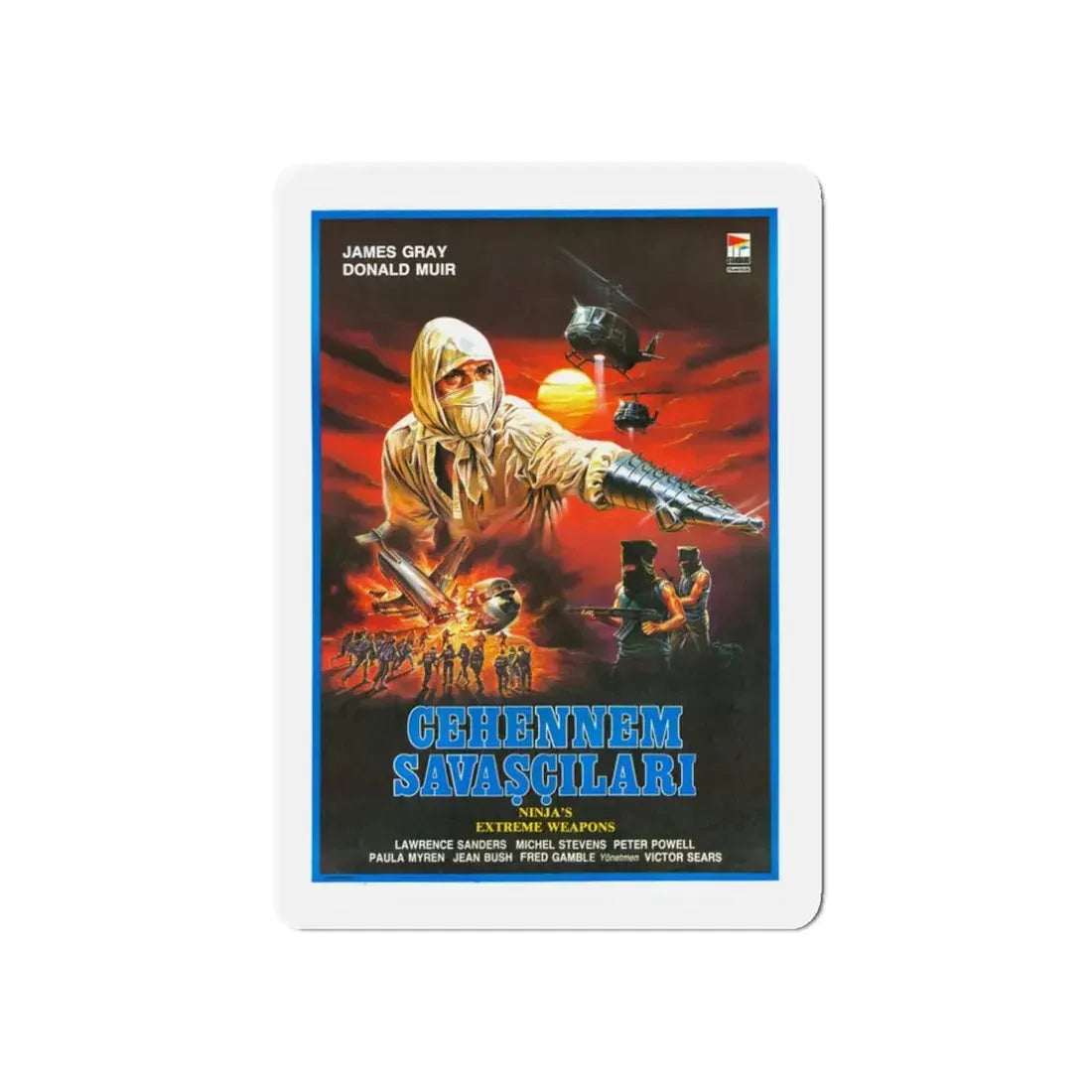 NINJA'S EXTREME WEAPONS 1988 Movie Poster - Refrigerator Magnet - The Sticker Space
