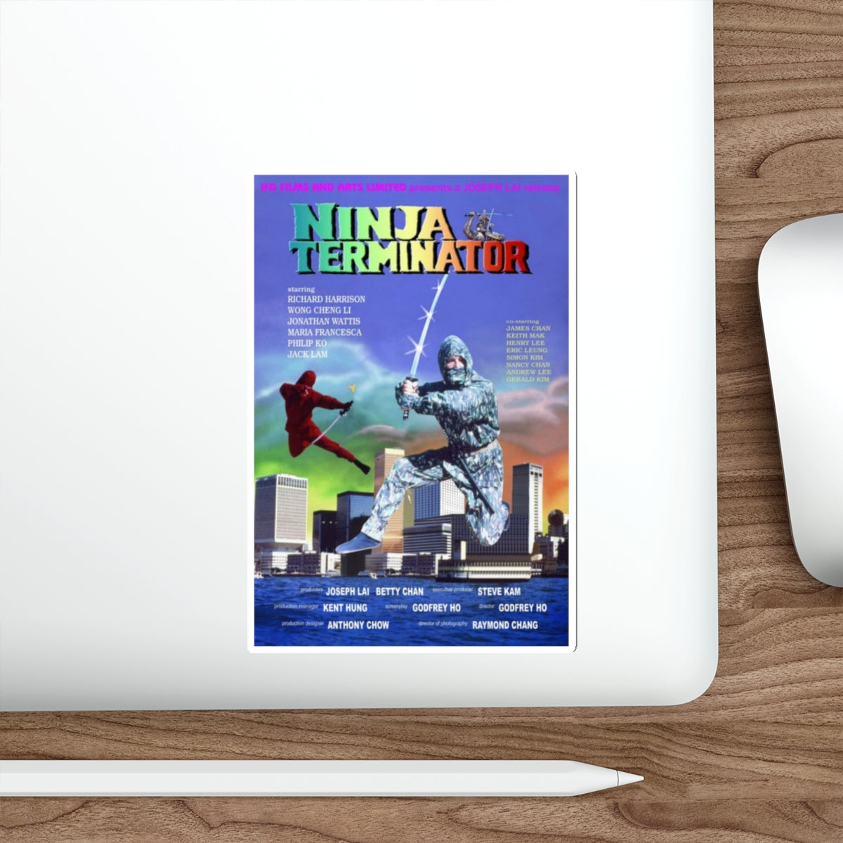 NINJA TERMINATOR 1986 Movie Poster STICKER Vinyl Die-Cut Decal-The Sticker Space