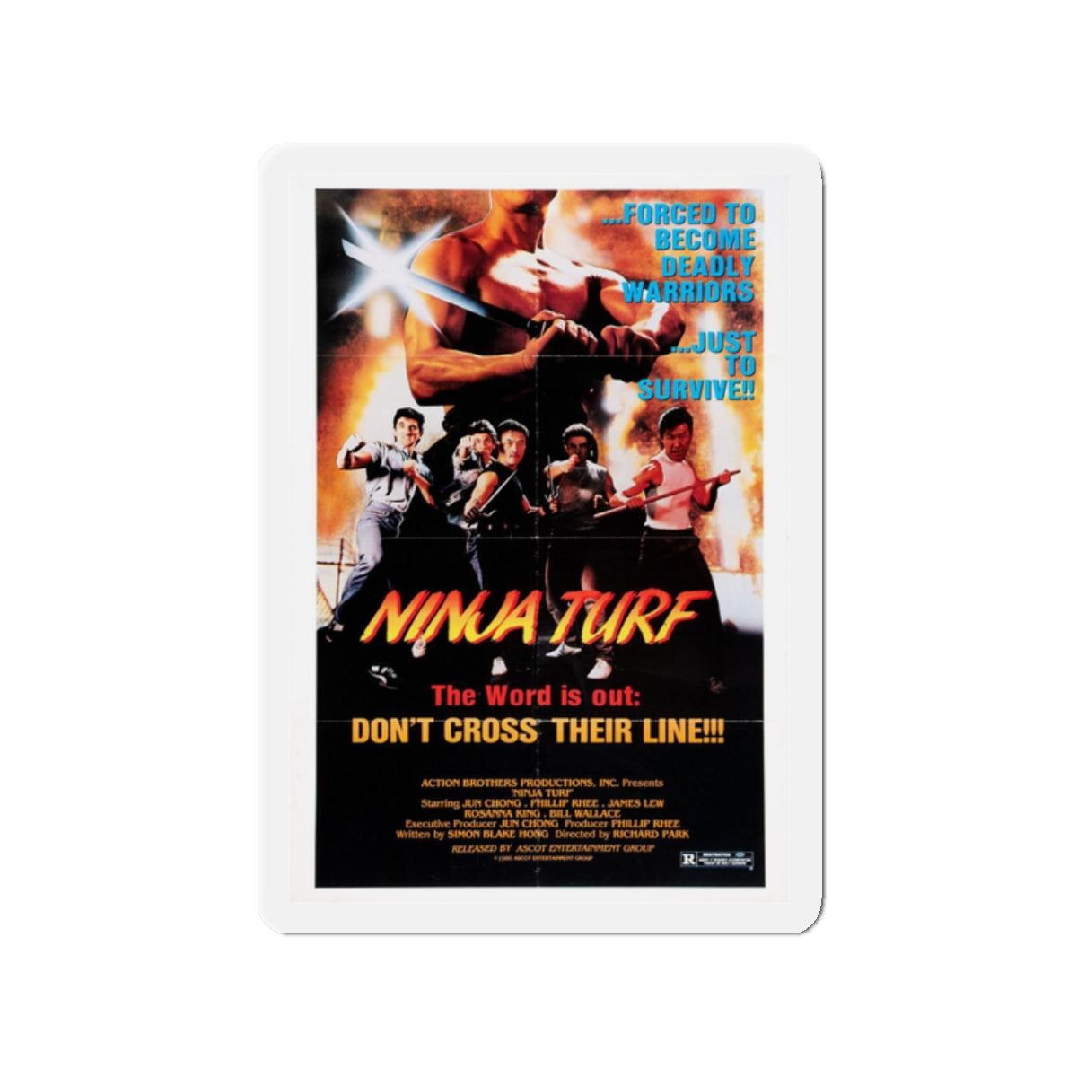 NINJA TURF (LA STREETFIGHTERS) 1985 Movie Poster - Refrigerator Magnet-2" x 2"-The Sticker Space