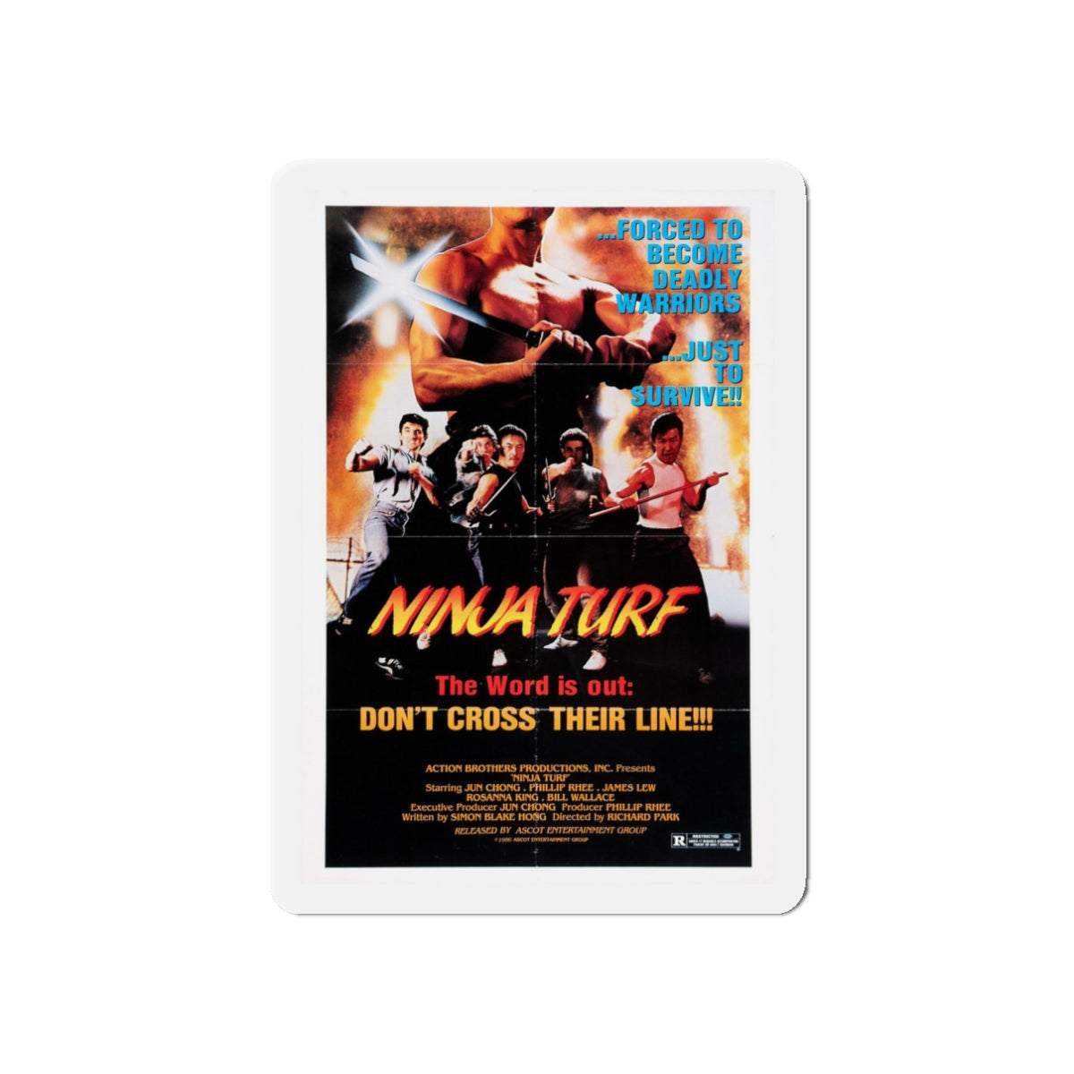 NINJA TURF (LA STREETFIGHTERS) 1985 Movie Poster - Refrigerator Magnet-3" x 3"-The Sticker Space