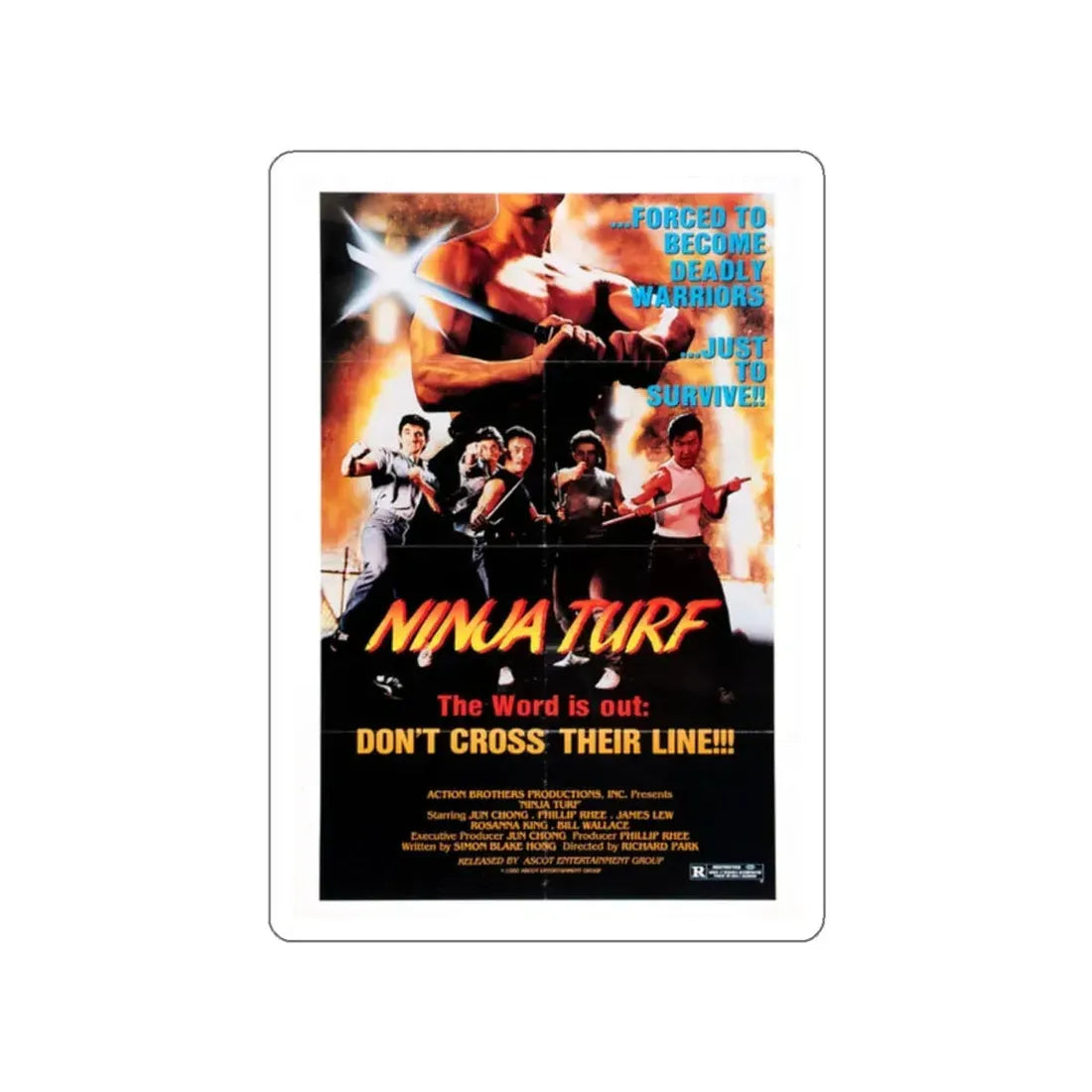 NINJA TURF (LA STREETFIGHTERS) 1985 Movie Poster STICKER Vinyl Die-Cut Decal 2 Inch - The Sticker Space