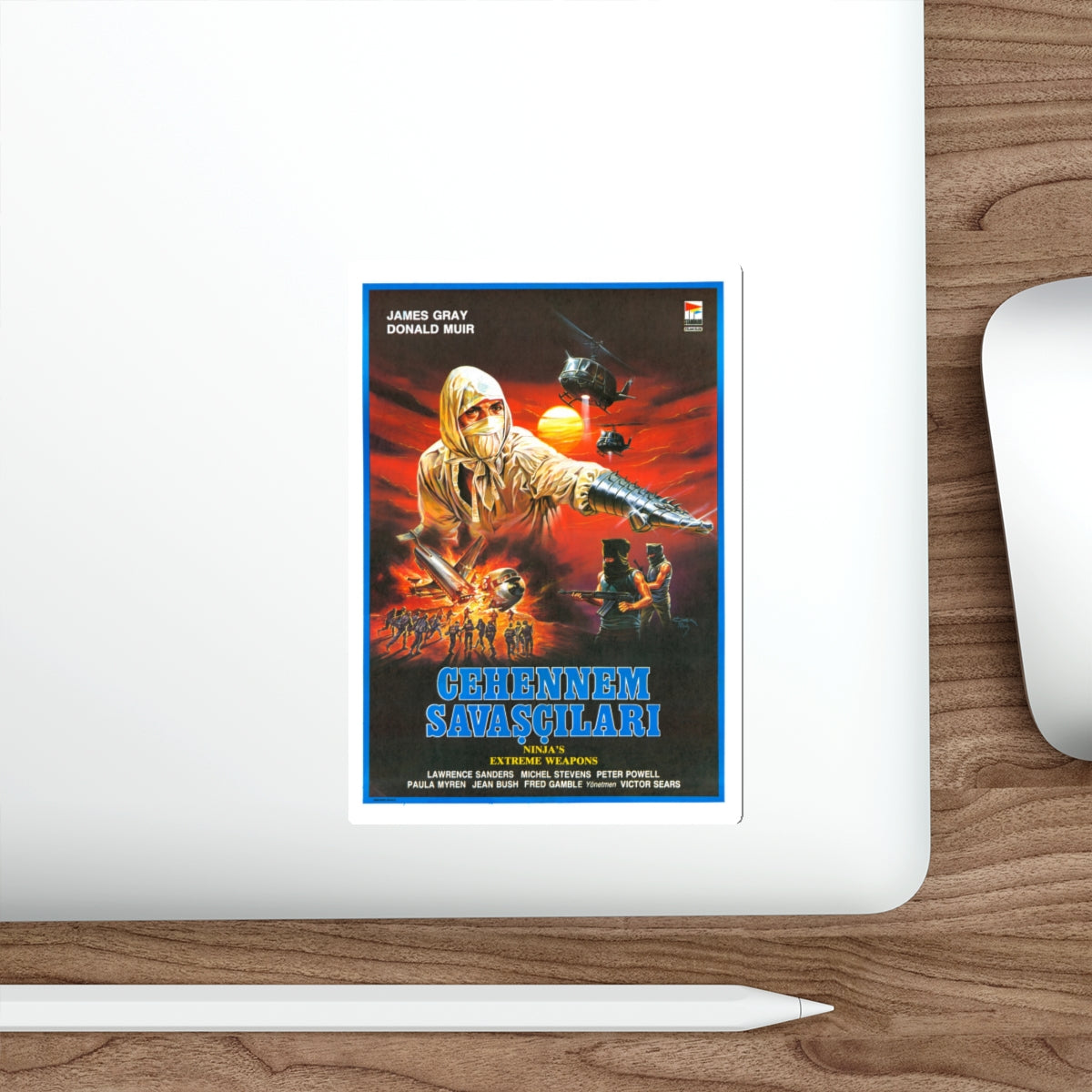 NINJA'S EXTREME WEAPONS 1988 Movie Poster STICKER Vinyl Die-Cut Decal-The Sticker Space