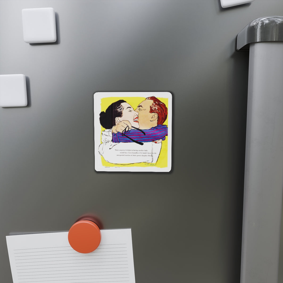 Ninth-Inning Baby, Woman's Day, August 1958 (Magazine Illustration) Refrigerator Magnet-The Sticker Space