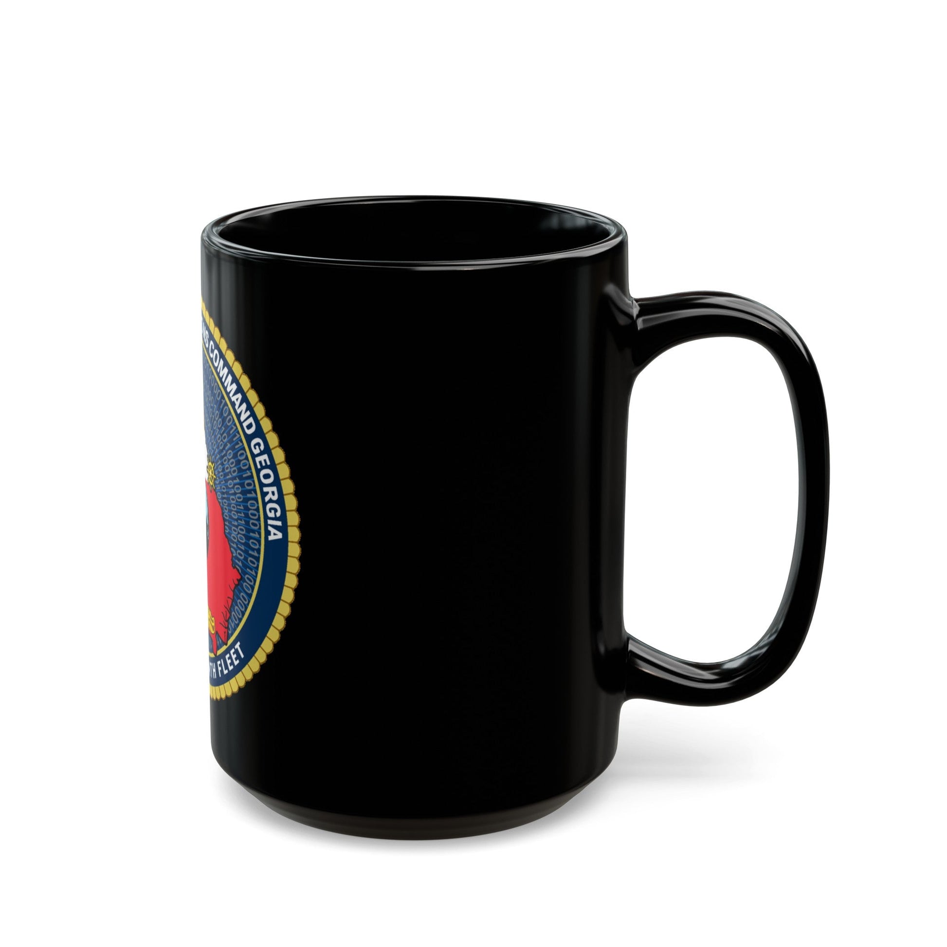 NIOC Georgia Commander Tenth Fleet (U.S. Navy) Black Coffee Mug-The Sticker Space