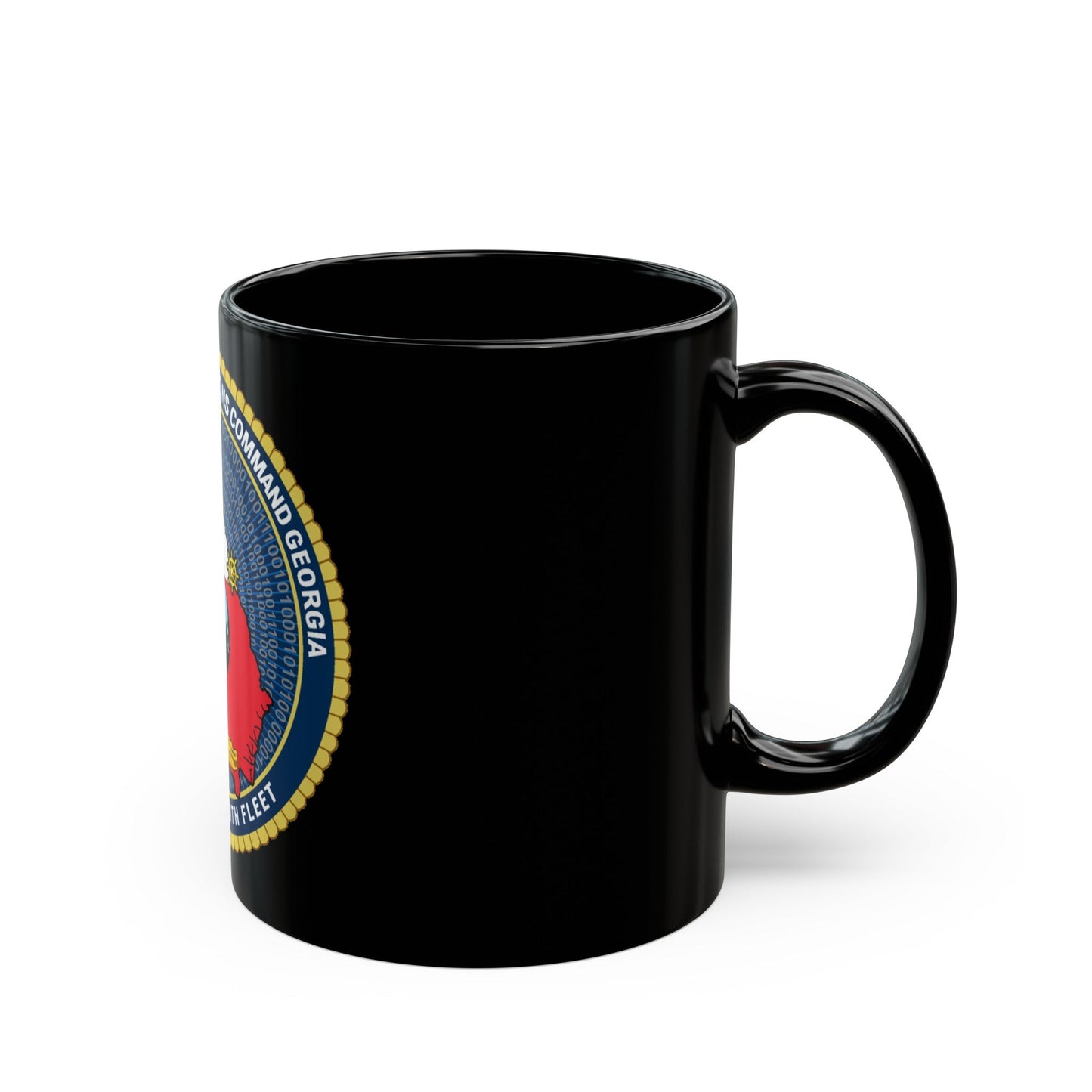 NIOC Georgia Commander Tenth Fleet (U.S. Navy) Black Coffee Mug-The Sticker Space