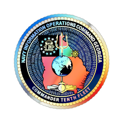 NIOC Georgia Commander Tenth Fleet (U.S. Navy) Holographic STICKER Die-Cut Vinyl Decal-5 Inch-The Sticker Space