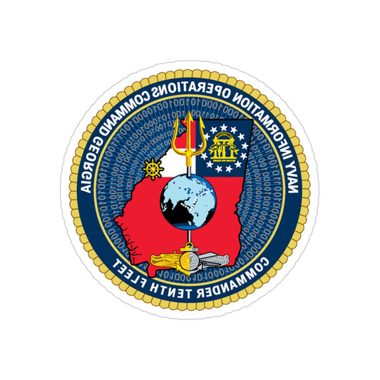 NIOC Georgia Commander Tenth Fleet (U.S. Navy) REVERSE PRINT Transparent STICKER-6" × 6"-The Sticker Space