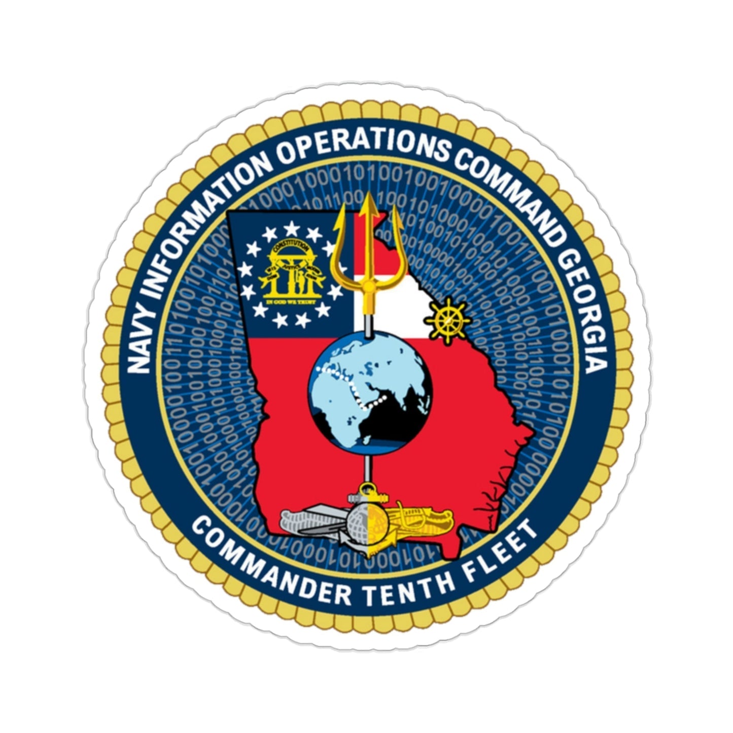 NIOC Georgia Commander Tenth Fleet (U.S. Navy) STICKER Vinyl Die-Cut Decal-2 Inch-The Sticker Space