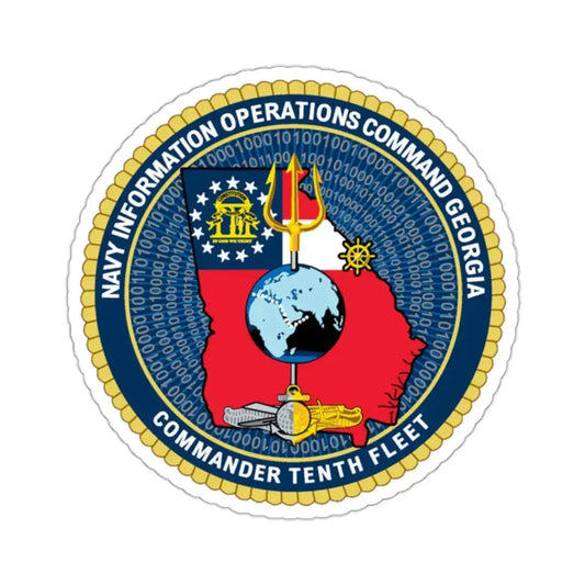 NIOC Georgia Commander Tenth Fleet (U.S. Navy) STICKER Vinyl Kiss-Cut Decal 2 Inch White - The Sticker Space
