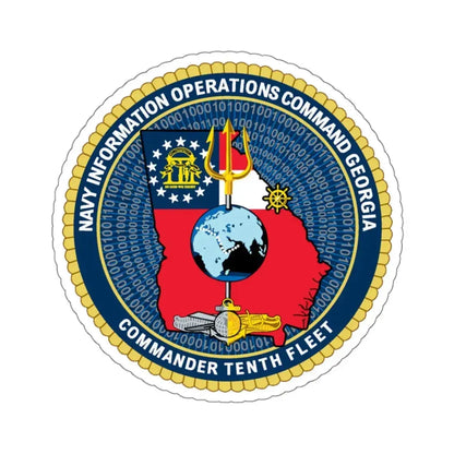NIOC Georgia Commander Tenth Fleet (U.S. Navy) STICKER Vinyl Kiss-Cut Decal 4 Inch White - The Sticker Space