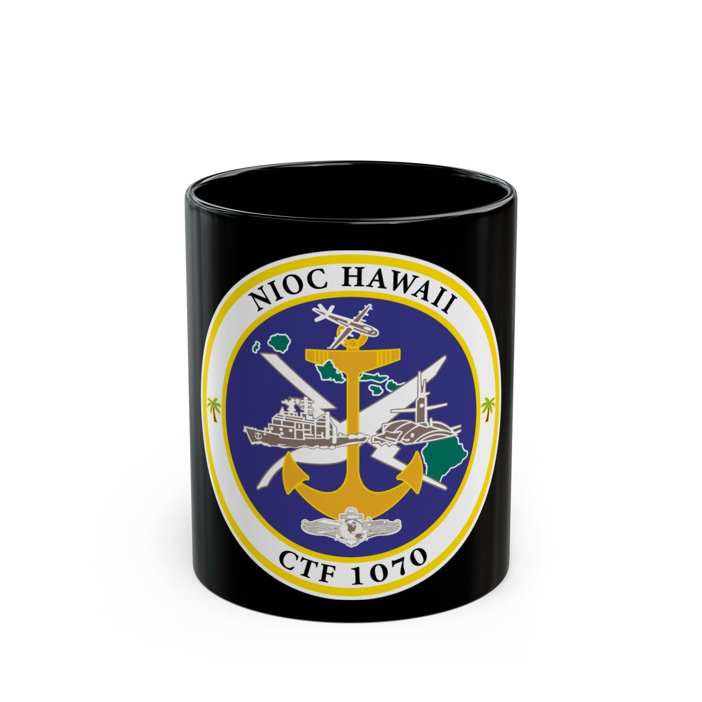 NIOC Hawaii CFT 1070 (U.S. Navy) Black Coffee Mug-11oz-The Sticker Space