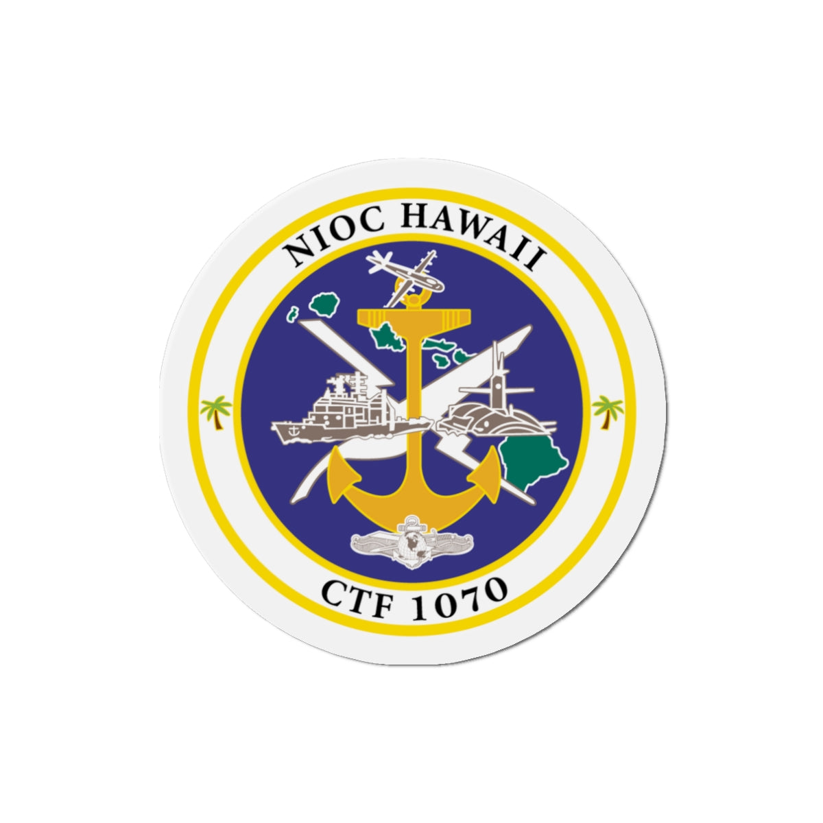 NIOC Hawaii CFT 1070 (U.S. Navy) Die-Cut Magnet-3" x 3"-The Sticker Space