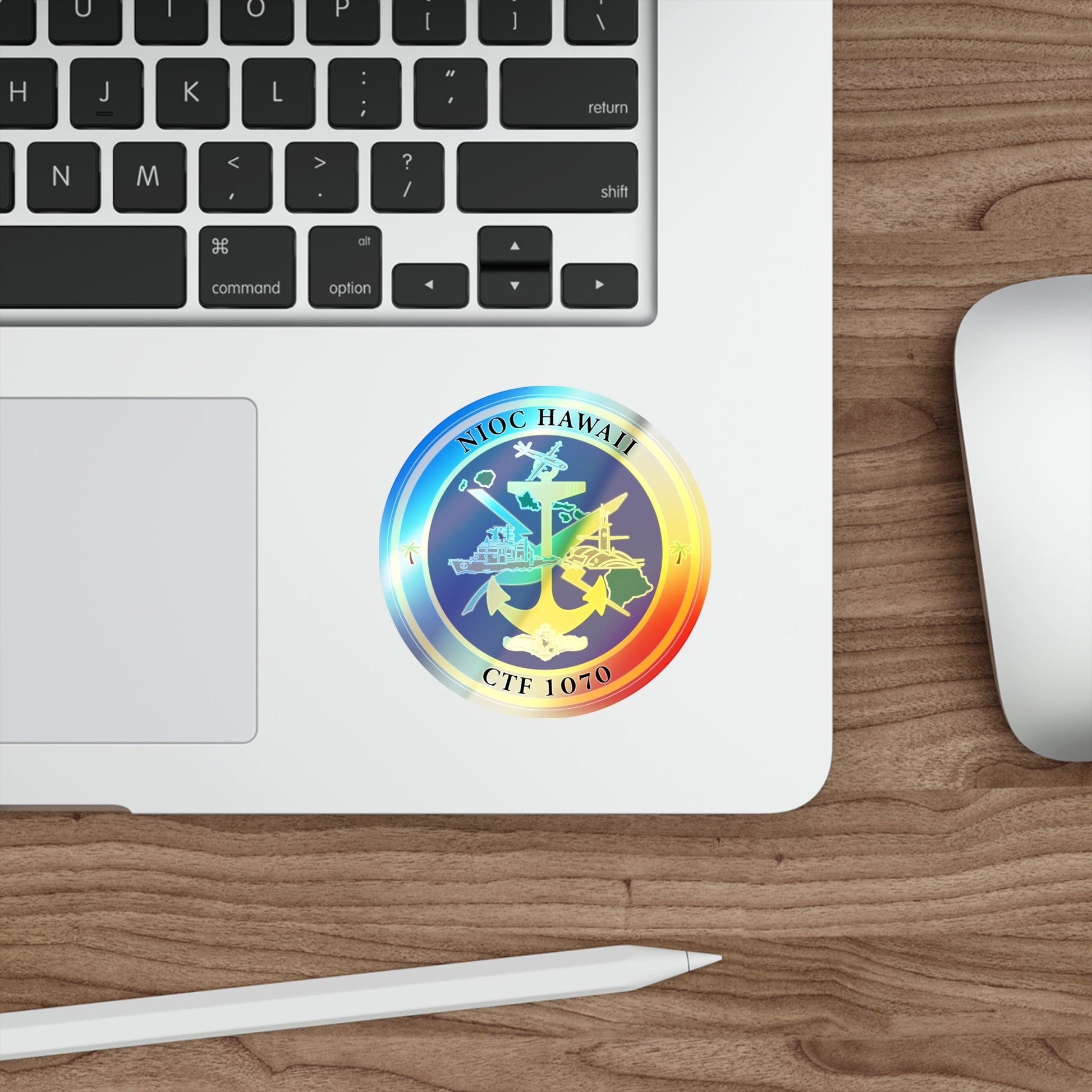 NIOC Hawaii CFT 1070 (U.S. Navy) Holographic STICKER Die-Cut Vinyl Decal-The Sticker Space