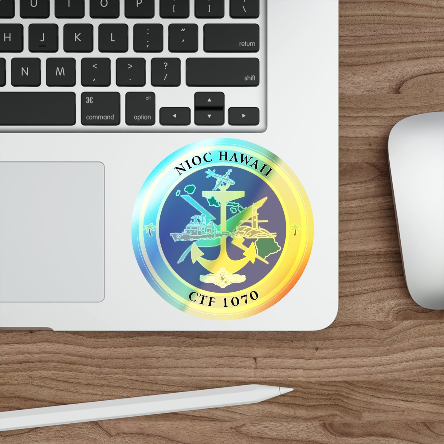 NIOC Hawaii CFT 1070 (U.S. Navy) Holographic STICKER Die-Cut Vinyl Decal-The Sticker Space