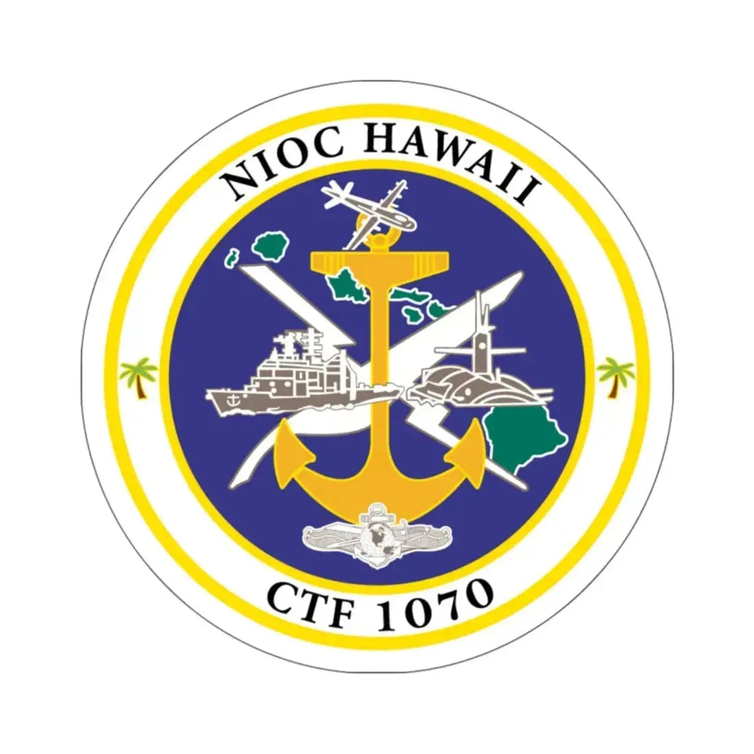 NIOC Hawaii CFT 1070 (U.S. Navy) STICKER Vinyl Kiss-Cut Decal 6 Inch White - The Sticker Space
