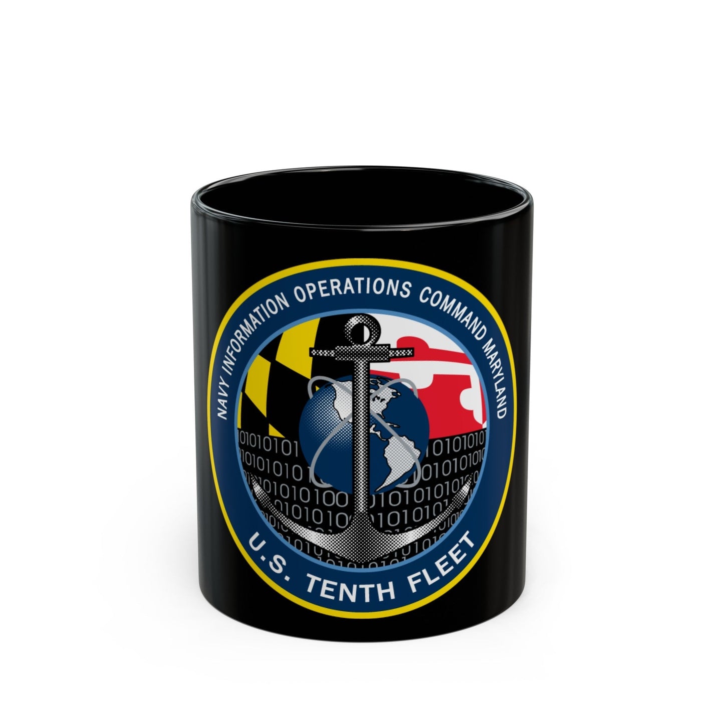 NIOC Maryland (U.S. Navy) Black Coffee Mug-11oz-The Sticker Space