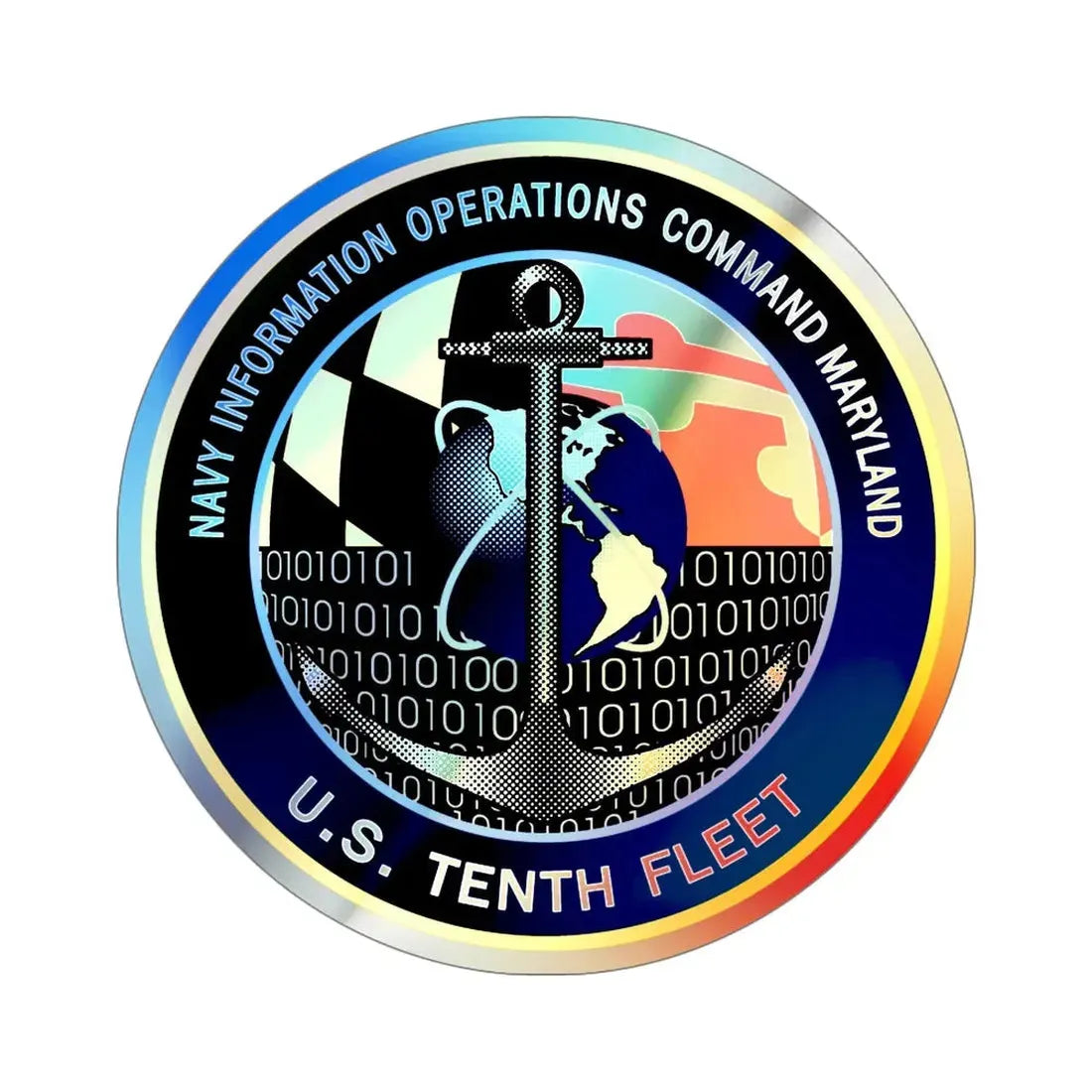 NIOC Maryland (U.S. Navy) Holographic STICKER Die-Cut Vinyl Decal - The Sticker Space