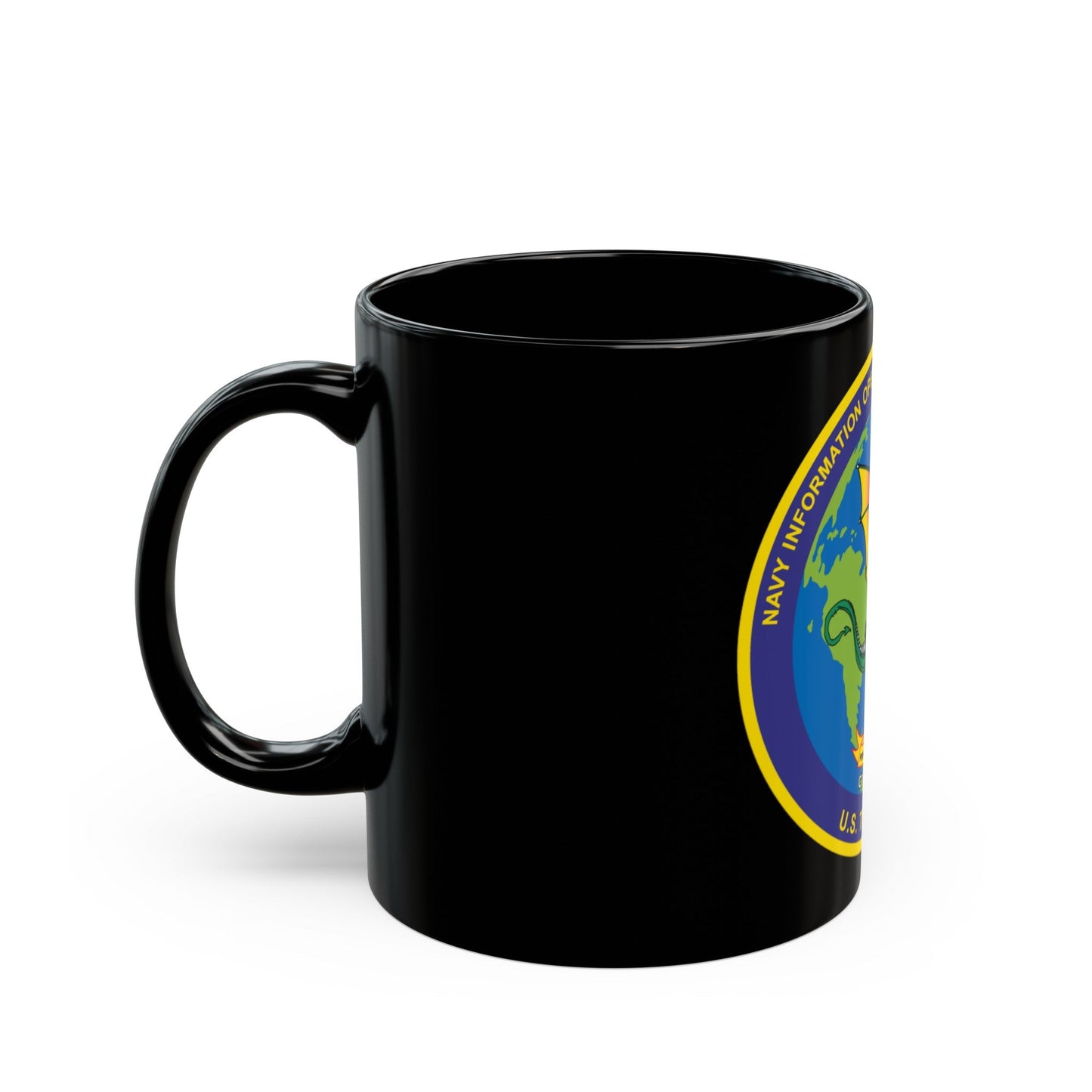 NIOD Navy Info Oper Detachment Groton 10th Fleet (U.S. Navy) Black Coffee Mug-The Sticker Space