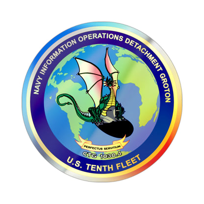 NIOD Navy Info Oper Detachment Groton 10th Fleet (U.S. Navy) Holographic STICKER Die-Cut Vinyl Decal-2 Inch-The Sticker Space