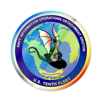 NIOD Navy Info Oper Detachment Groton 10th Fleet (U.S. Navy) Holographic STICKER Die-Cut Vinyl Decal-5 Inch-The Sticker Space