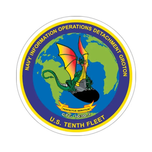 NIOD Navy Info Oper Detachment Groton 10th Fleet (U.S. Navy) STICKER Vinyl Kiss-Cut Decal 2 Inch White - The Sticker Space
