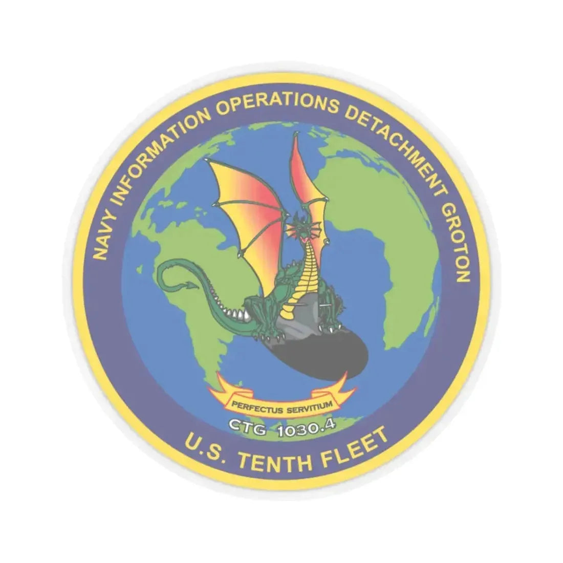 NIOD Navy Info Oper Detachment Groton 10th Fleet (U.S. Navy) STICKER Vinyl Kiss-Cut Decal 3 Inch Transparent - The Sticker Space