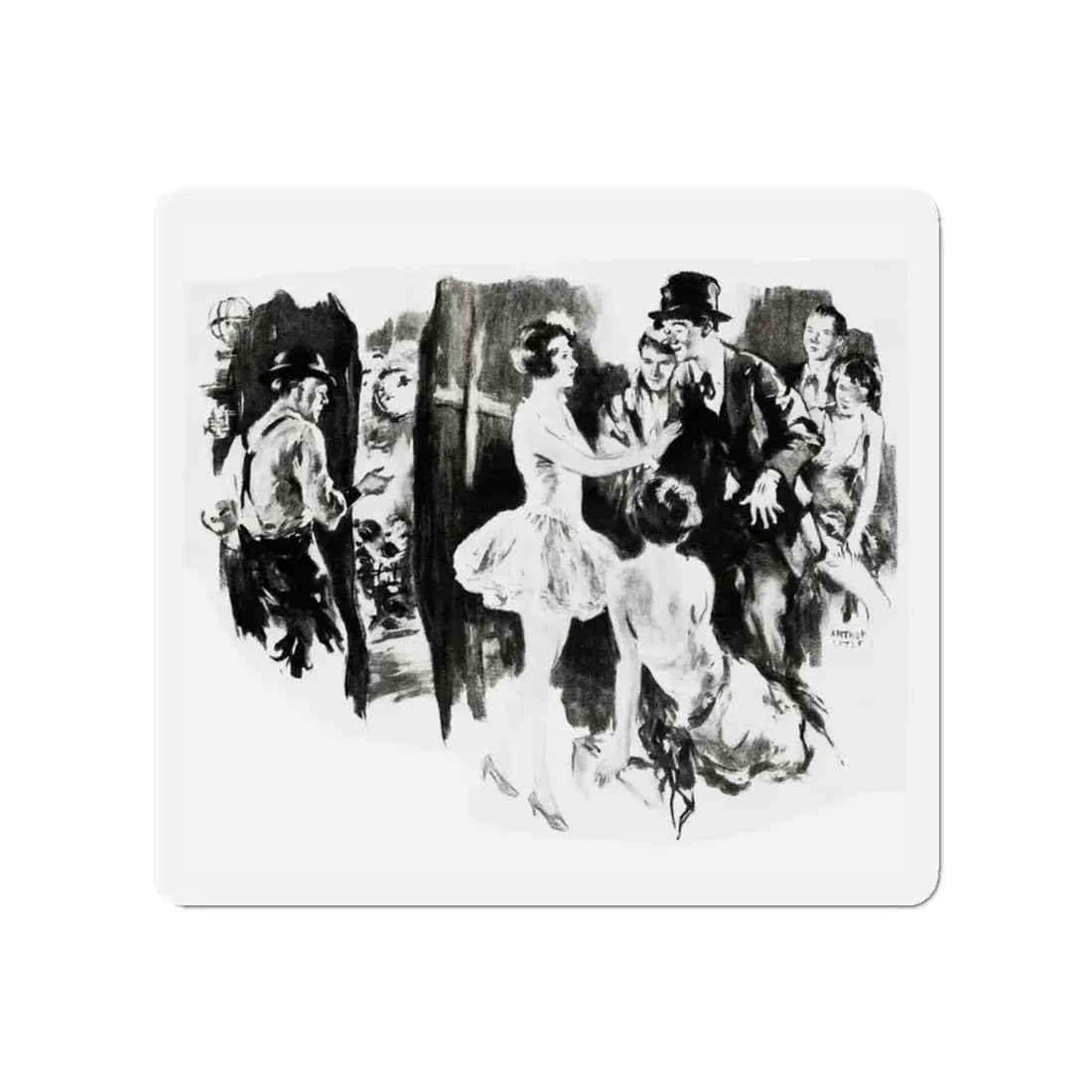 Nippy and Nell (1), Liberty magazine, March 2, 1929 (Magazine Illustration) Refrigerator Magnet 4 Inch - The Sticker Space