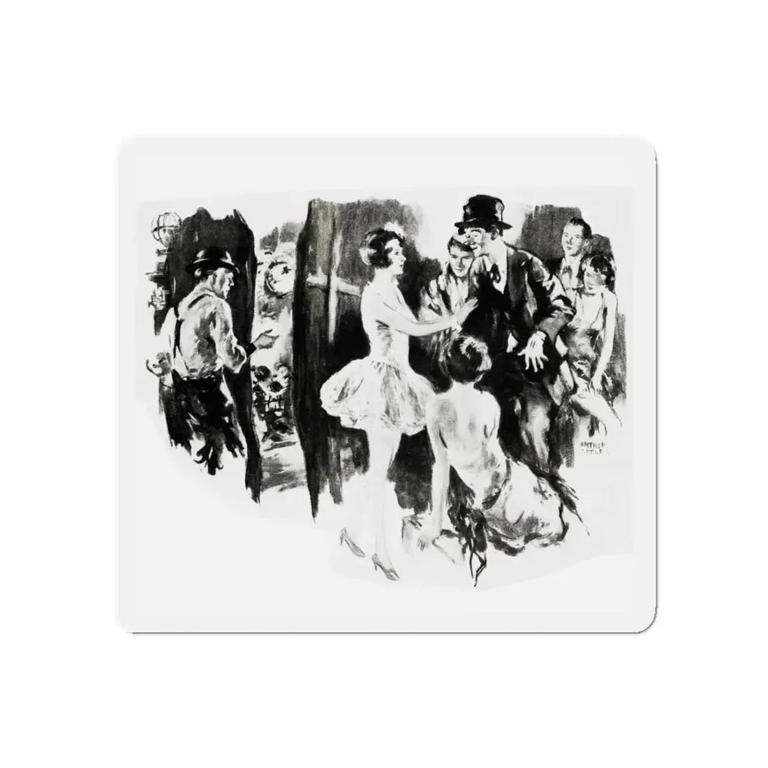 Nippy and Nell (1), Liberty magazine, March 2, 1929 (Magazine Illustration) Refrigerator Magnet 5 Inch - The Sticker Space