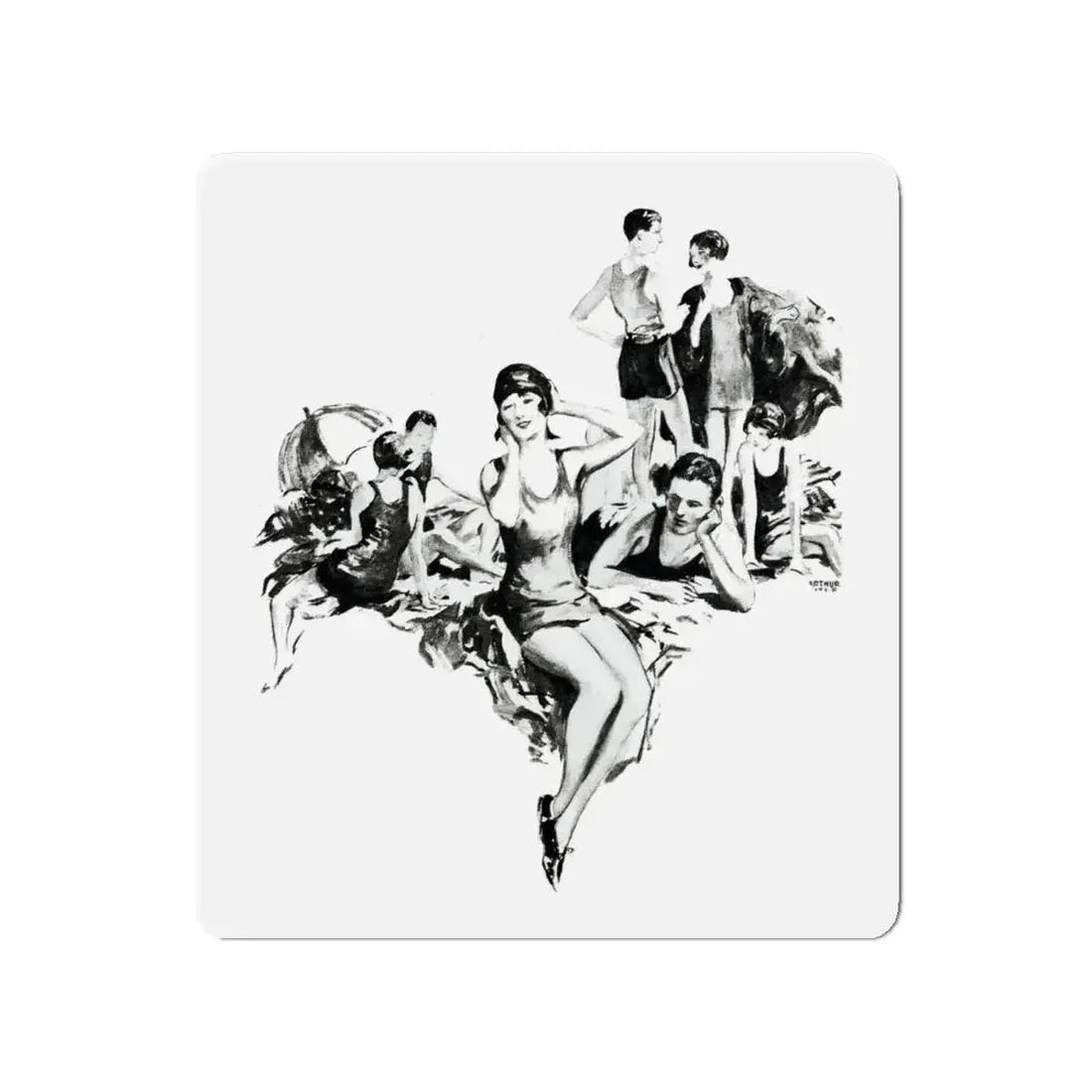 Nippy and Nell (2), Liberty magazine, March 2, 1929 (Magazine Illustration) Refrigerator Magnet 4 Inch - The Sticker Space