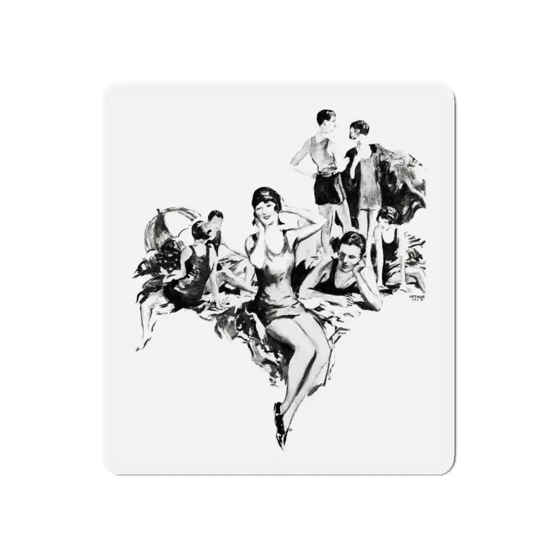 Nippy and Nell (2), Liberty magazine, March 2, 1929 (Magazine Illustration) Refrigerator Magnet 5 Inch - The Sticker Space