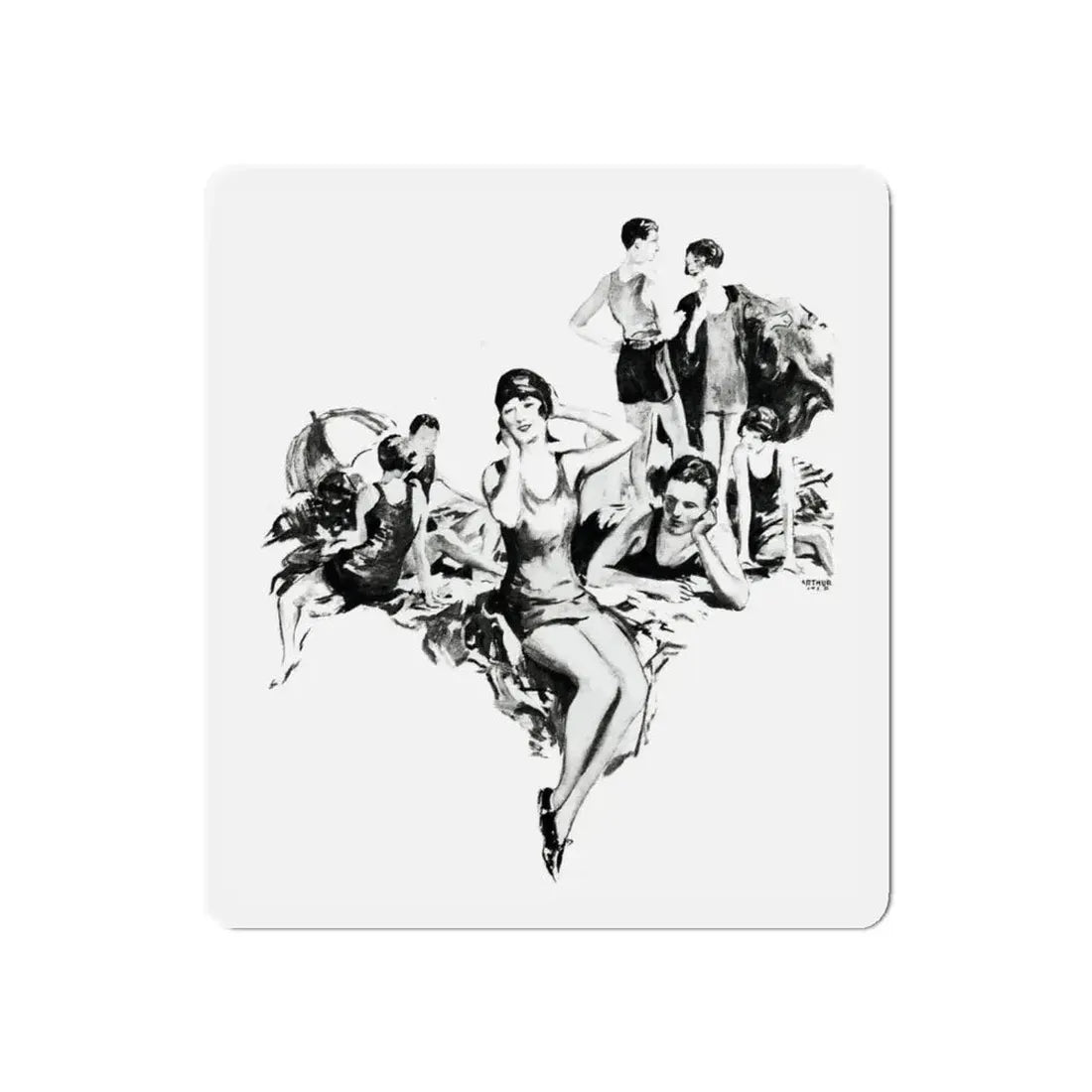 Nippy and Nell (2), Liberty magazine, March 2, 1929 (Magazine Illustration) Refrigerator Magnet 6 Inch - The Sticker Space