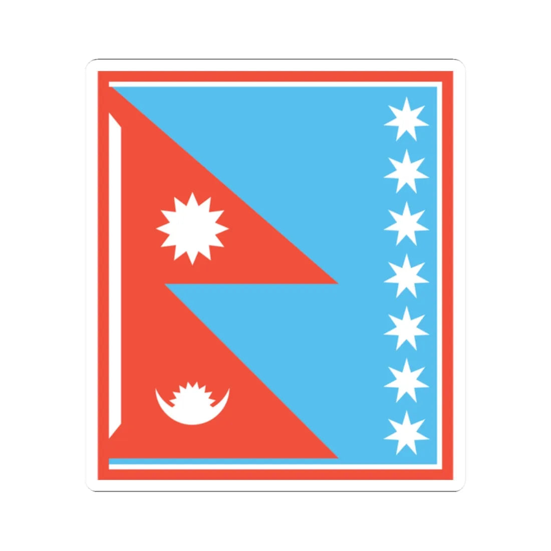 Nishankalika Flag of Bagale Thapa clan (Nepal) STICKER Vinyl Kiss-Cut Decal 2 Inch White - The Sticker Space