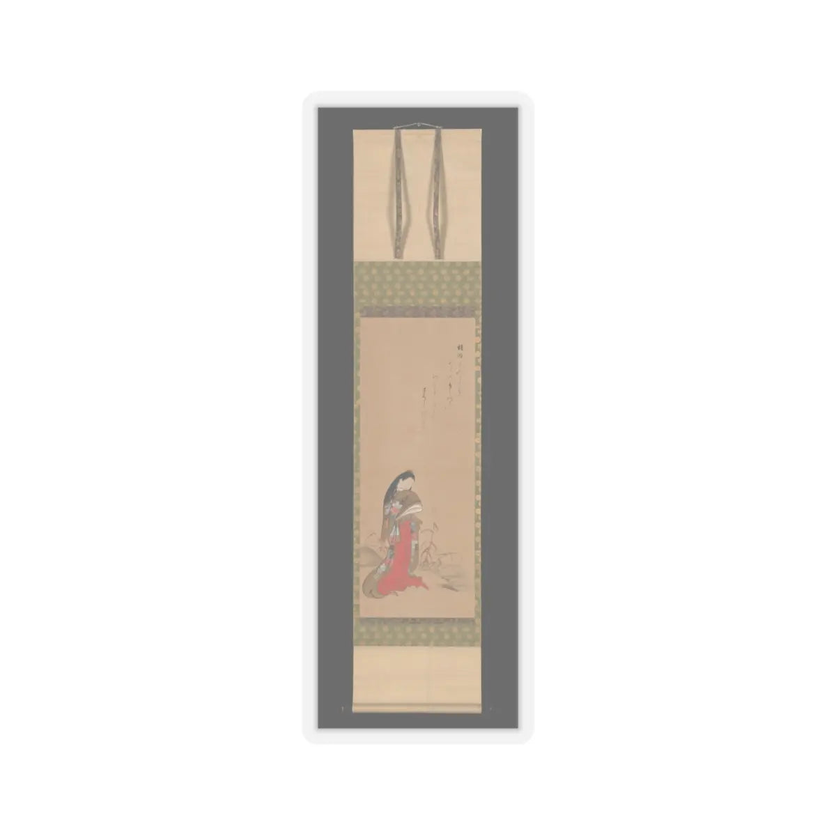 Nishikawa Sukenobu - Lady Ise by the Riverbank - late 18th century v3 - STICKER Vinyl Kiss-Cut Decal