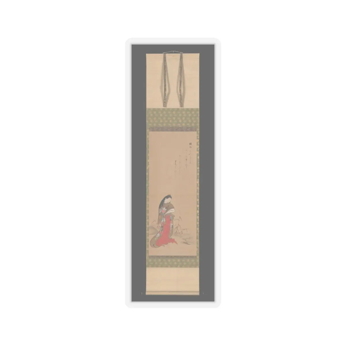 Nishikawa Sukenobu - Lady Ise by the Riverbank - late 18th century v3 - STICKER Vinyl Kiss-Cut Decal